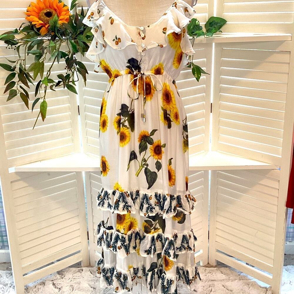 GUADALUPE NEW MEGAN SUNFLOWER DRESS SIZE MED 1225